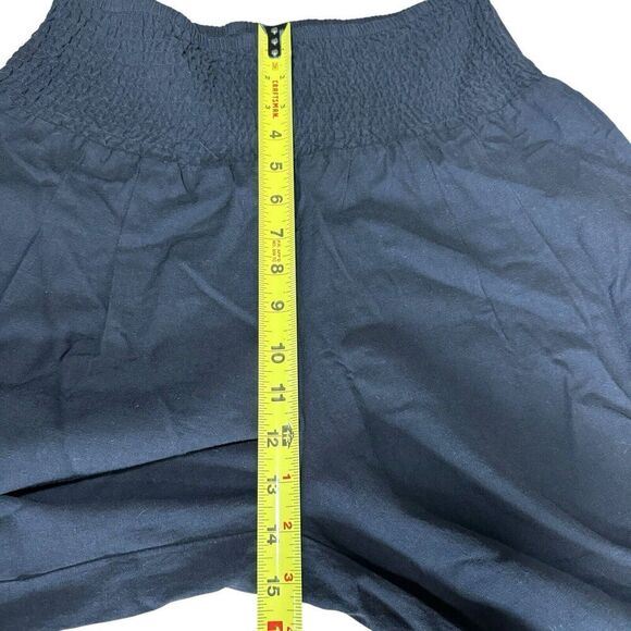 Chouyatou Women Casual Wide Leg Cotton Flax Loose Trousers Medium Black - Picture 7 of 10